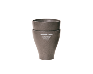 Eco-friendly and sustainable 12 oz coffee cup made of 30% recycled coffee grounds, perfect for home or favorite coffee shop